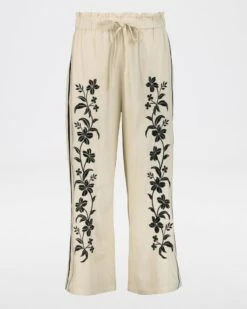 Aika Embroidered Linen Pants -Fashion General Store 102725231 C23 5