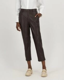 Lisa Faux Leather Slim-Leg Pants