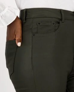 Jaime Coated Denim - Olive -Fashion General Store 103310374 C78 5