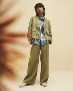 Sadie Linen Bomber Jacket