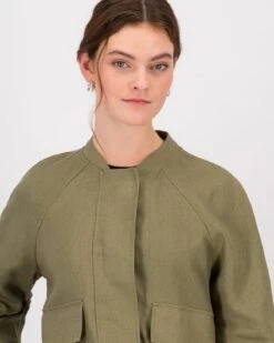 Sadie Linen Bomber Jacket -Fashion General Store 103605460 C79 5