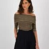 Guilia Stripe Cold-Shoulder Top -Fashion General Store 103605937 C21 1