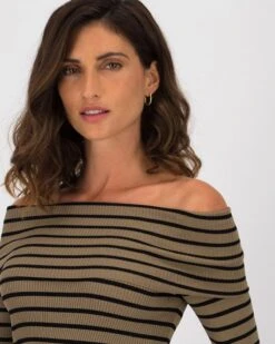 Guilia Stripe Cold-Shoulder Top -Fashion General Store 103605937 C21 4