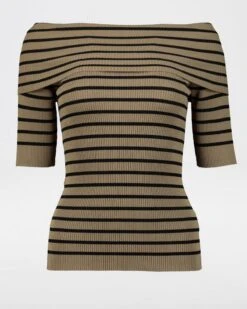 Guilia Stripe Cold-Shoulder Top -Fashion General Store 103605937 C21 6