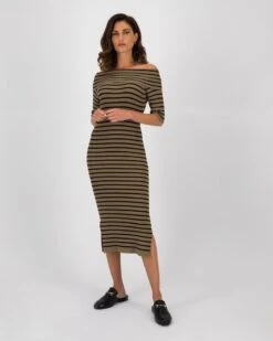 Bryony Stripe Knit Dress -Fashion General Store 103620426 C78 3