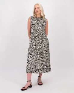 Diana Printed Plisse Dress