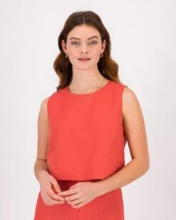 Flora Linen Popover Top