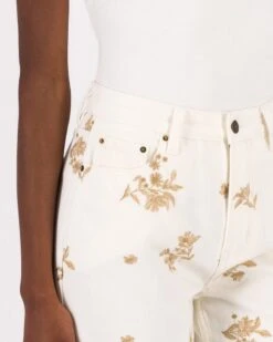 Athena Embroidered White Rigid Denim -Fashion General Store 104290083 C09 4