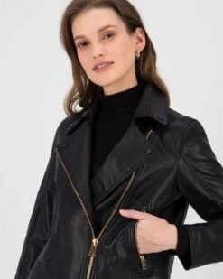 Noemie Biker Leather Jacket -Fashion General Store 104290212 C01 4