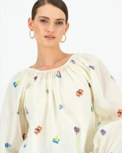 Whitney Organdie Embroidered Blouse 13 Whitney Organdie Embroidered Blouse -Fashion General Store 104405069 C10 5