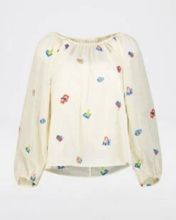 Whitney Organdie Embroidered Blouse 15 Whitney Organdie Embroidered Blouse -Fashion General Store 104405069 C10 7