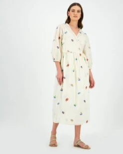 Millie Embroidered Wrap Dress -Fashion General Store 104410145 C99 2