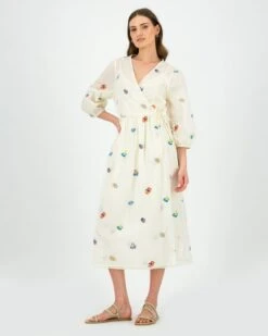 Millie Embroidered Wrap Dress -Fashion General Store 104410145 C99 4