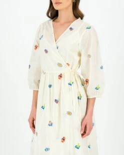 Millie Embroidered Wrap Dress -Fashion General Store 104410145 C99 5