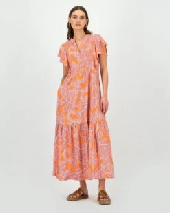 Demi Printed Pintuck Dress