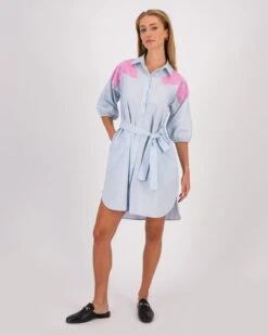 Addison Embroidered Shirt Dress