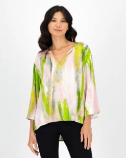 Jalila Printed Satin Popover