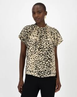 Sylvie Printed Short Sleeve Blouse