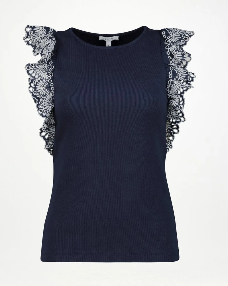 Izara Schiffli Mixed Media Top 8 Izara Schiffli Mixed Media Top - Image 6