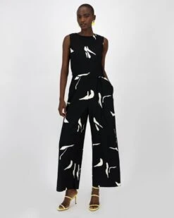 Stephany Printed Plisse Jumpsuit