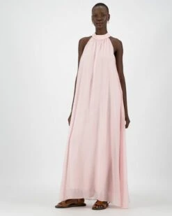 Aster Plain Maxi Halterneck Dress