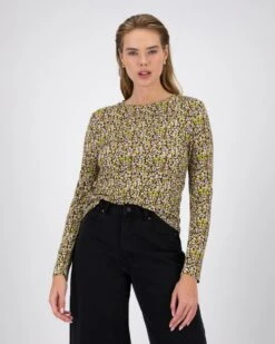 Naz Printed Polo Neck Top