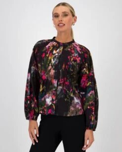 Nala Pleat Detail Floral Blouse
