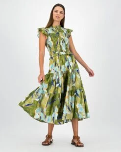 Jemma Printed Gauged Dress 9 Jemma Printed Gauged Dress -Fashion General Store 105170109 C99 3