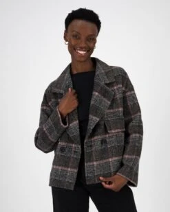 Lina Check Peacoat -Fashion General Store 105185067 C99 2