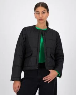 Naomi Synthetic Collarless Puffer