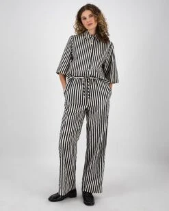 Orchid Black And White Stripe Pant -Fashion General Store 105390258 C01 2