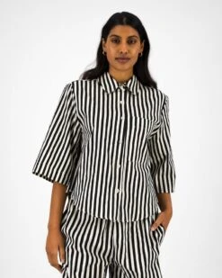 Orchid Stripe Linen Blend Shirt
