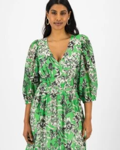 Phoebe Printed Puff Sleeve Dress 10 Phoebe Printed Puff Sleeve Dress -Fashion General Store 105515233 C69 4