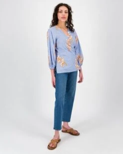 Chelsea Wrap Embroidered Blouse -Fashion General Store 105540551 C54 2